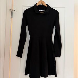 Zara Classic Black Collared Top